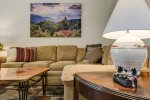 Open floor plan great for gathering,  Smart TV in living room